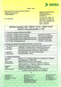 DEKRA certificat